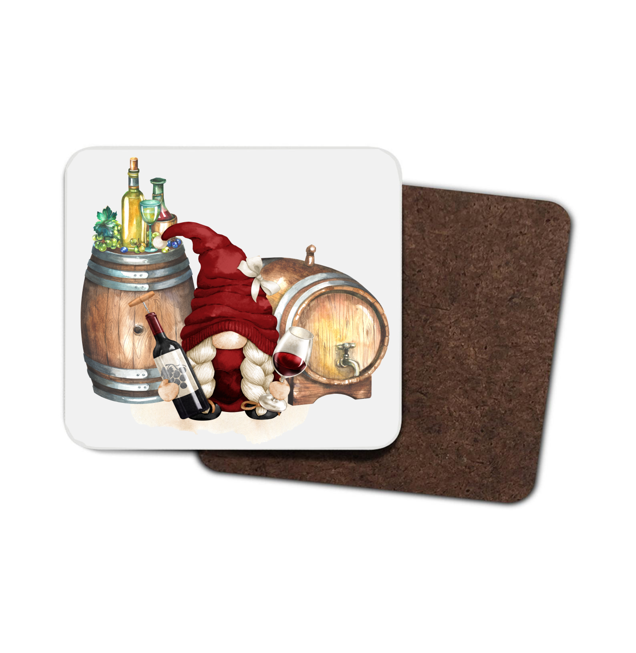 Wine Gnome Hardboard Coaster, Wine Gnome Coaster